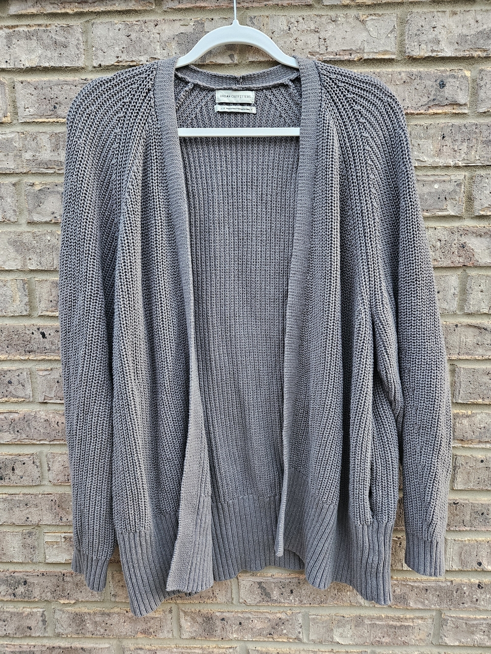 Urban Outfitters Gray Open-Front Knit Cardigan
